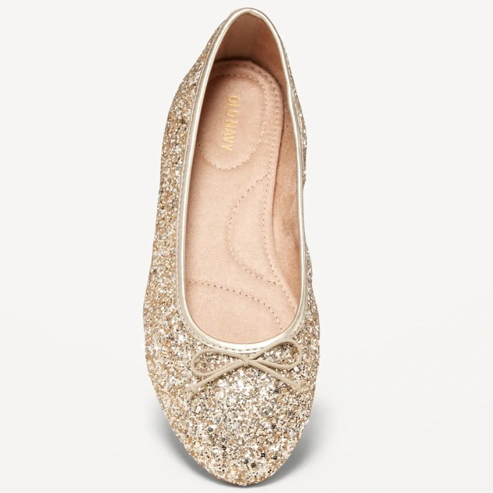 OLD NAVY Glitter Bow-Tie Ballet Flat‎ Shoes